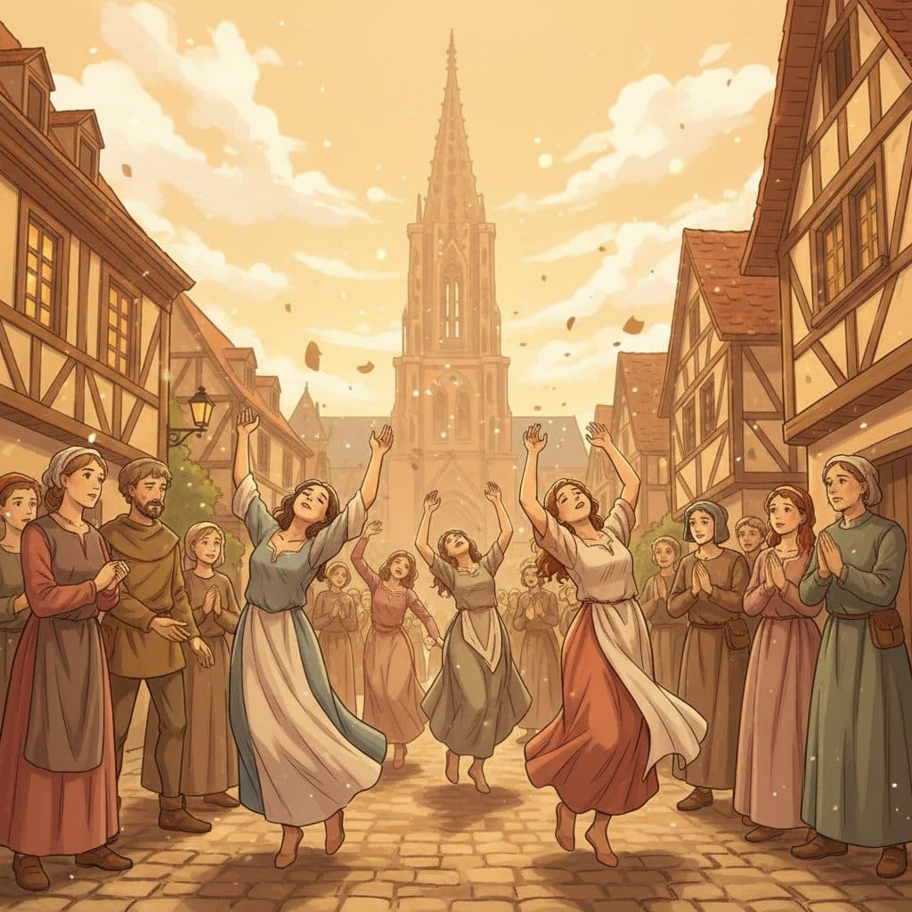 AI-generated dramatized reenactment — The Dancing Plague of Strasbourg, 1518