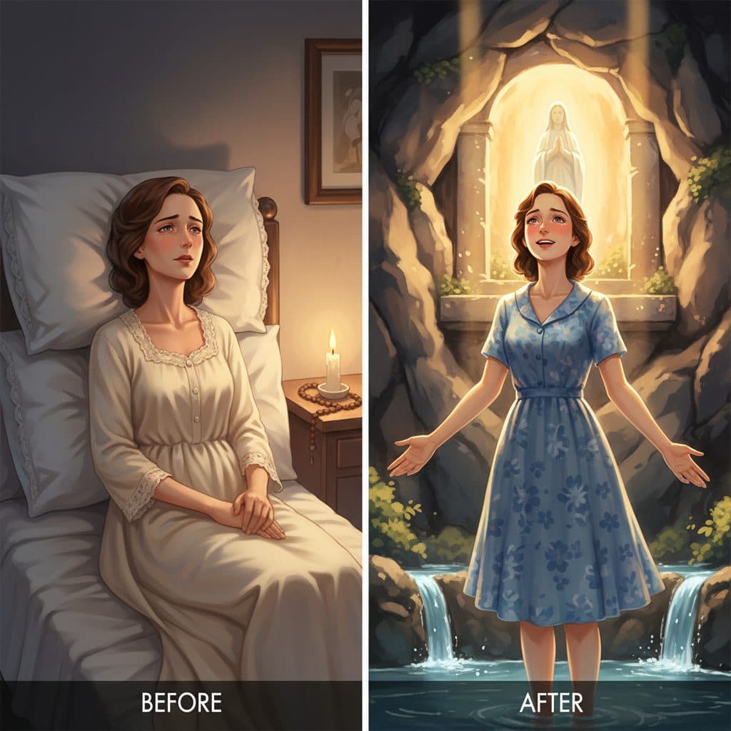 AI-generated dramatized reenactment — Edeltraud Fulda: Addison's Disease Cured at Lourdes