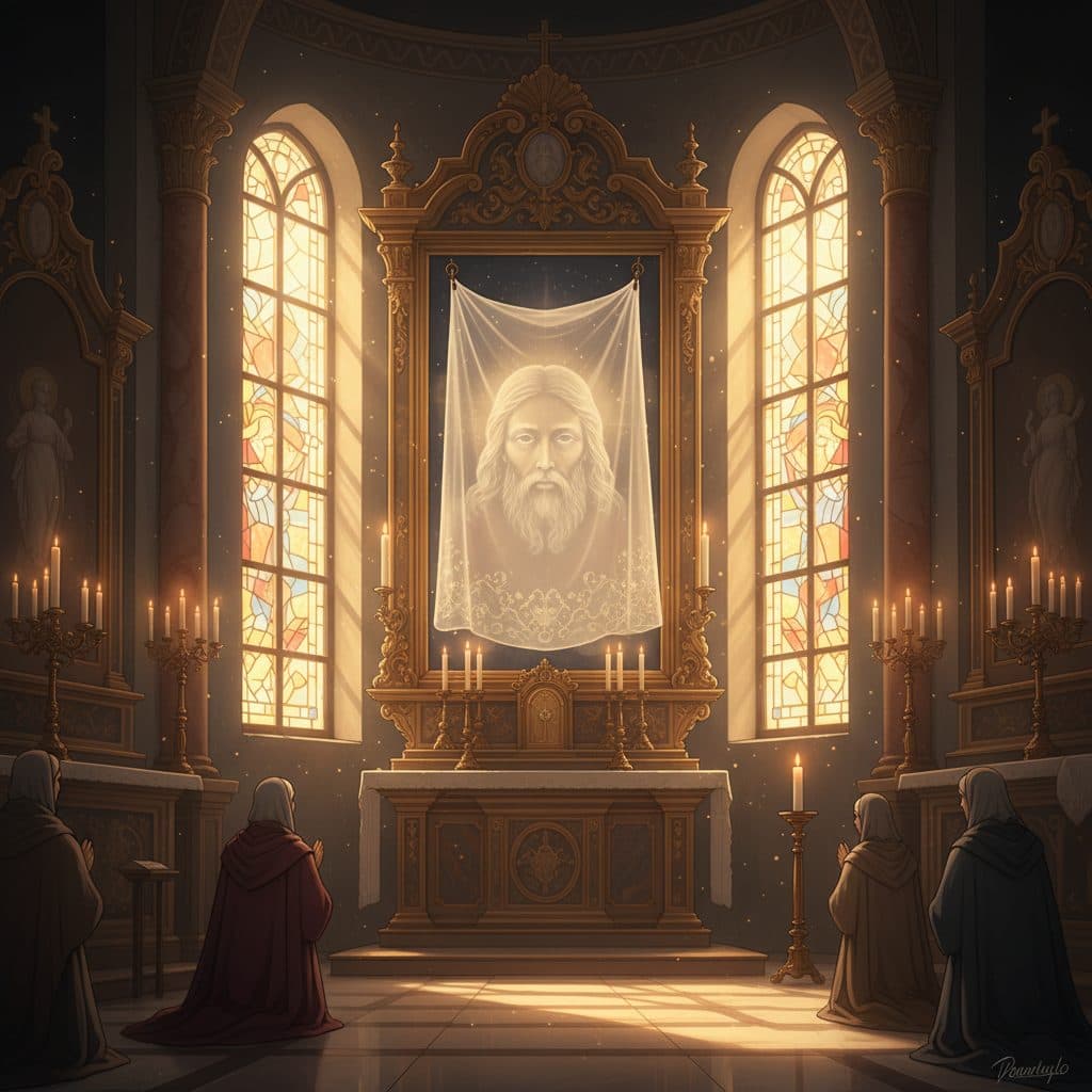 AI-generated dramatized reenactment — The Veil of Veronica and the Holy Face of Manoppello
