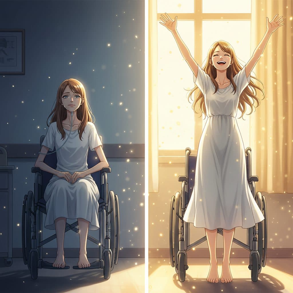 AI-generated dramatized reenactment — Barbara Cummiskey Snyder — Multiple Sclerosis Remission (1981)