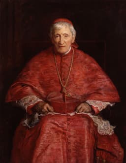 Oil portrait of Cardinal John Henry Newman in red cardinal's robes by John Everett Millais, 1881