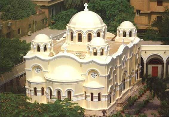 Exterior of St Mary's Coptic Orthodox Church in Zeitoun, Cairo, the domed building where the 1968 Marian apparitions were reported.